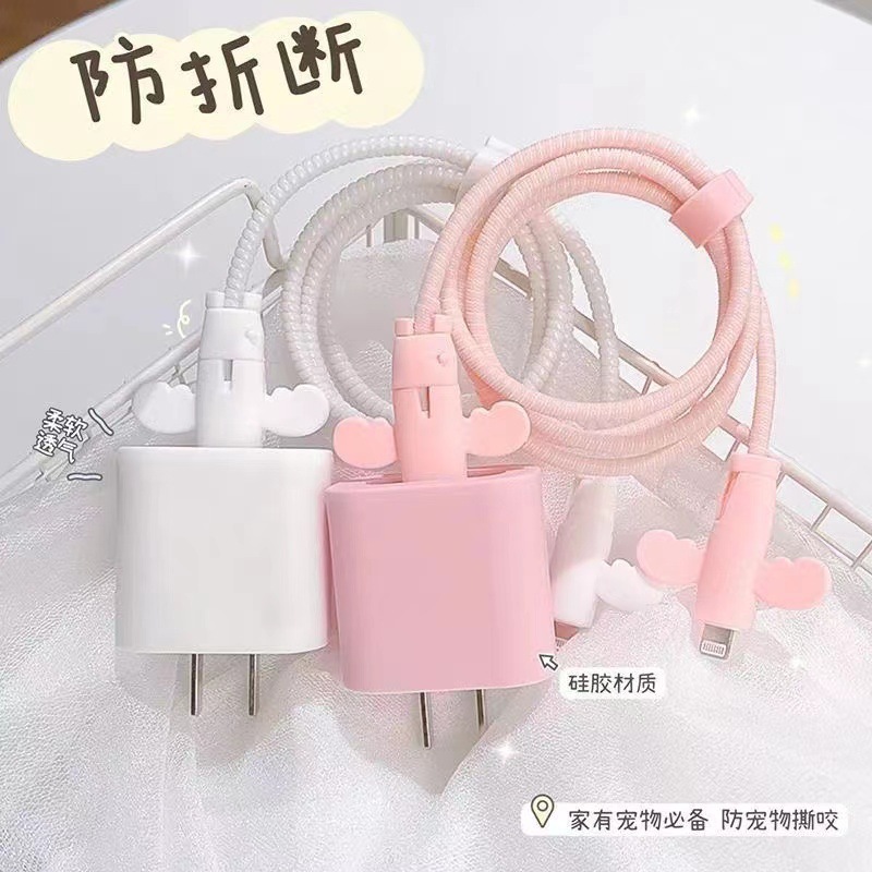 Little Angel data cable protective cover anti-break charging cable protective cover mobile phone wire connector charging protective cover student