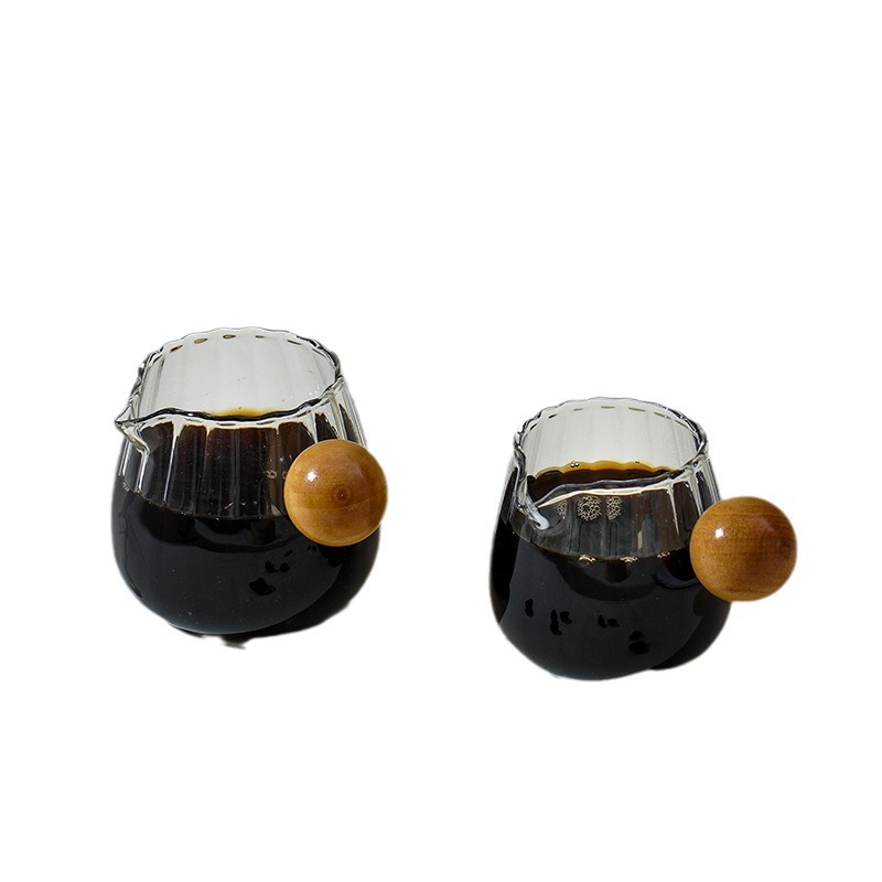 Espresso Latte Coffee Milk Pot Extract Measuring Cup High Temperature Resistant Italian Coffee Small Milk Pot Round Handle Milk Pot Coffee Pot