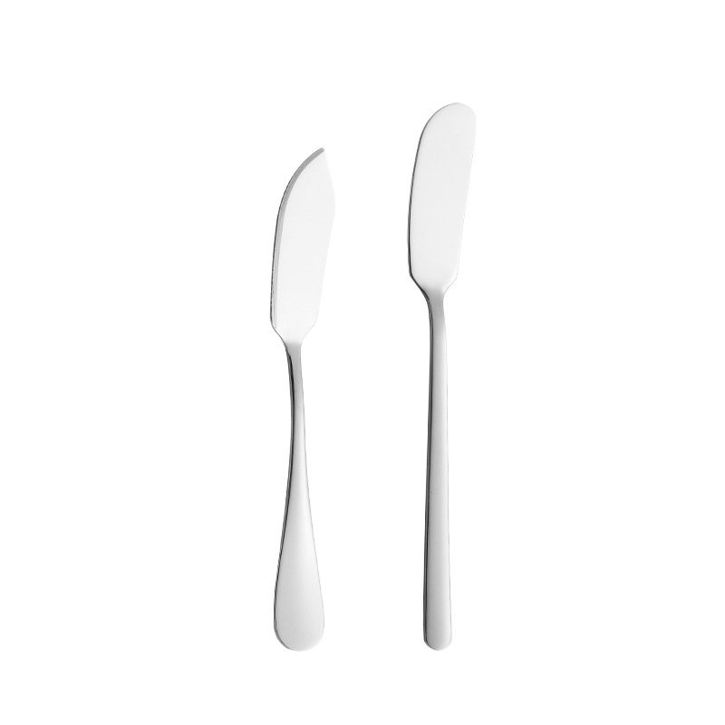 Cross-Border 304 Stainless Steel Butter Knife Korean Butter Knife Jam Spatula Long-Handled Butter Decorating Knife Can Be Customized with Logo