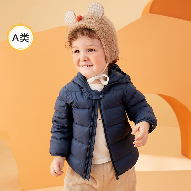 Brand Kidsren's down Jacket 2024 New Winter Clothing for Boys and Girls, Lightweight Jacket, Short Style, Warm 1-8 Years Old