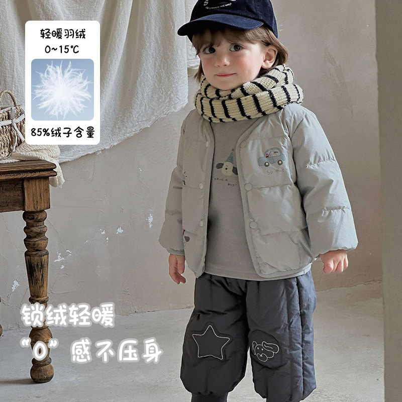 Легкая зимняя куртка для мальчиков, новый стиль осень-зима, 90% белого утиного пуха, класс A