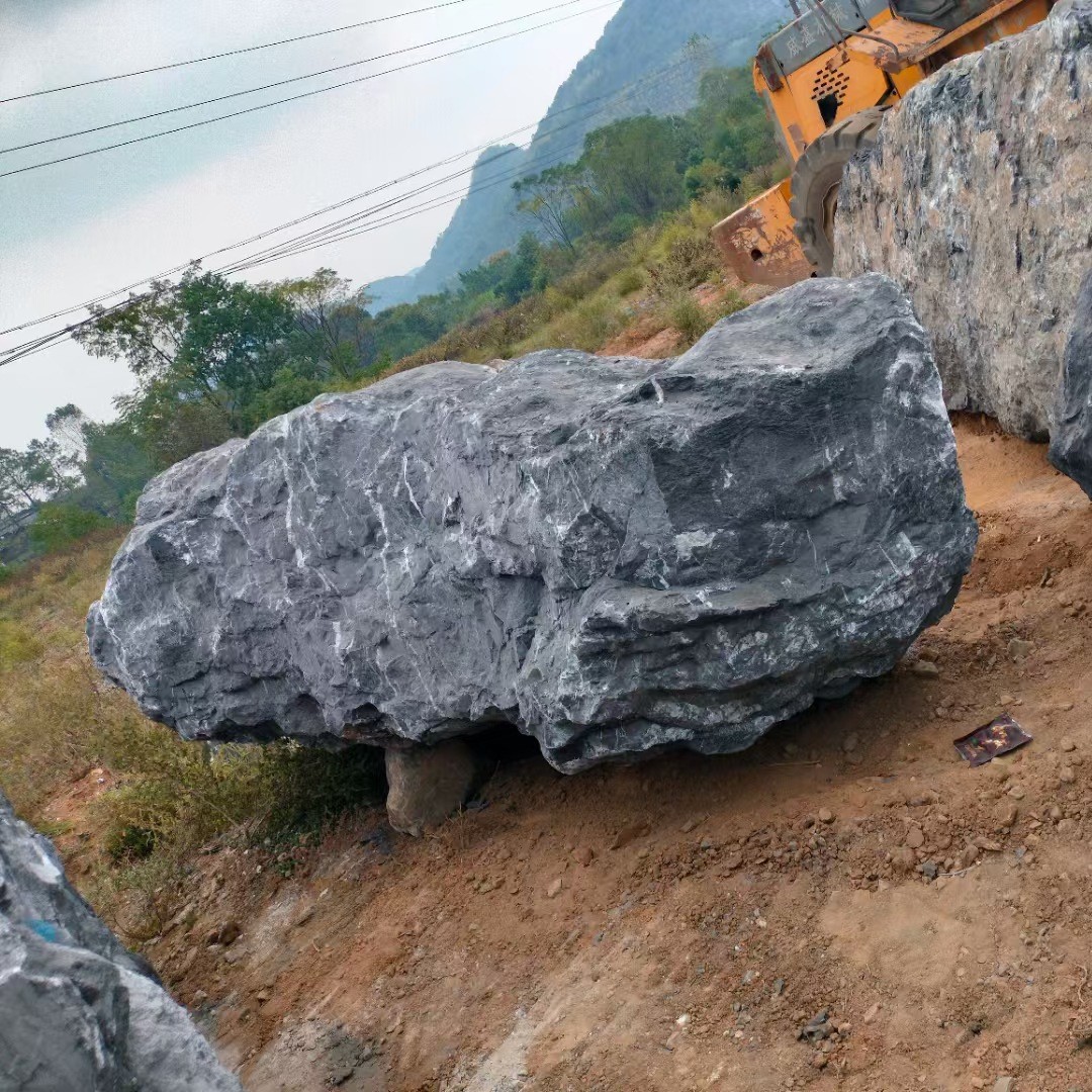 Индивидуальный черный камень для ландшафта, китайский черный полосатый камень