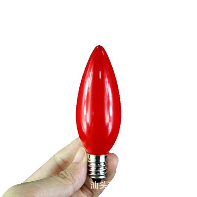 Youyi C30 red bubble steel head E14 middle flat head bulb candle-shaped Buddha bulb glass tungsten wire factory price direct supply