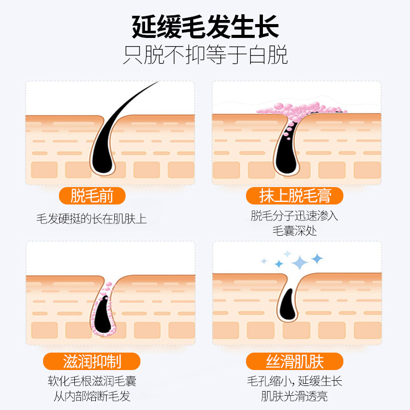 Otou Hair Removal Cream Large Bottle Can Be Used All over the Body to Remove Lip Hair, Hand Hair, Armpit Hair, Leg Hair, Same Style for Men and Women, No Pain and No Stubble Left