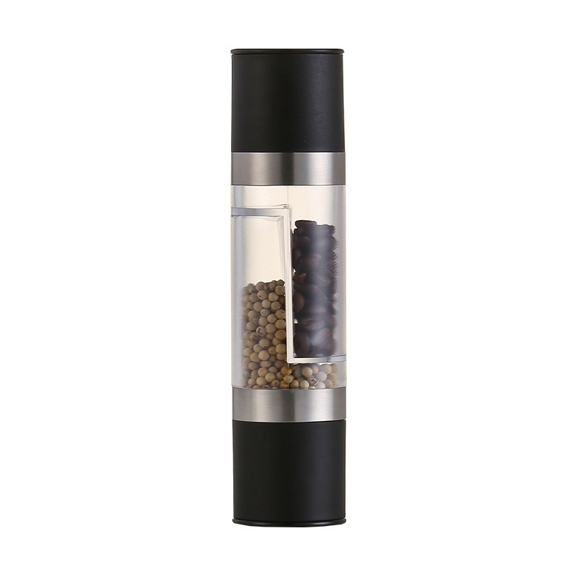 Wholesale stainless steel manual double head sea salt pepper grinder kitchen special adjustable thickness grinding seasoning bottle