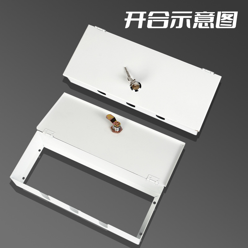 Anti-Theft Electrical Switch Protective Cover Socket Box Type 86 with Lock, White Lockable Bank Rigid Protective Box, No Drilling Required