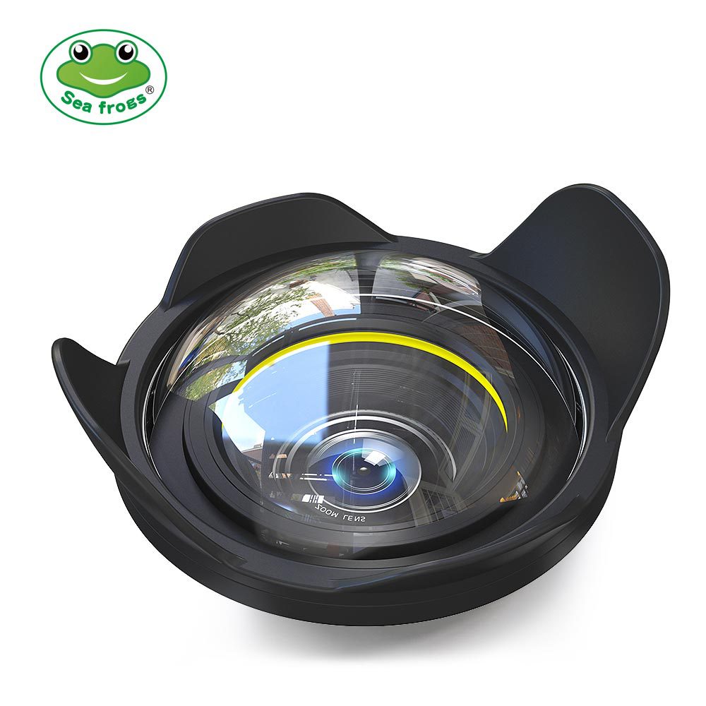 Sea Frog Camera Waterproof Case 67mm Threaded Fisheye Underwater Photography Accessories Wide Angle Wet Lens Hood for Underwater Shooting
