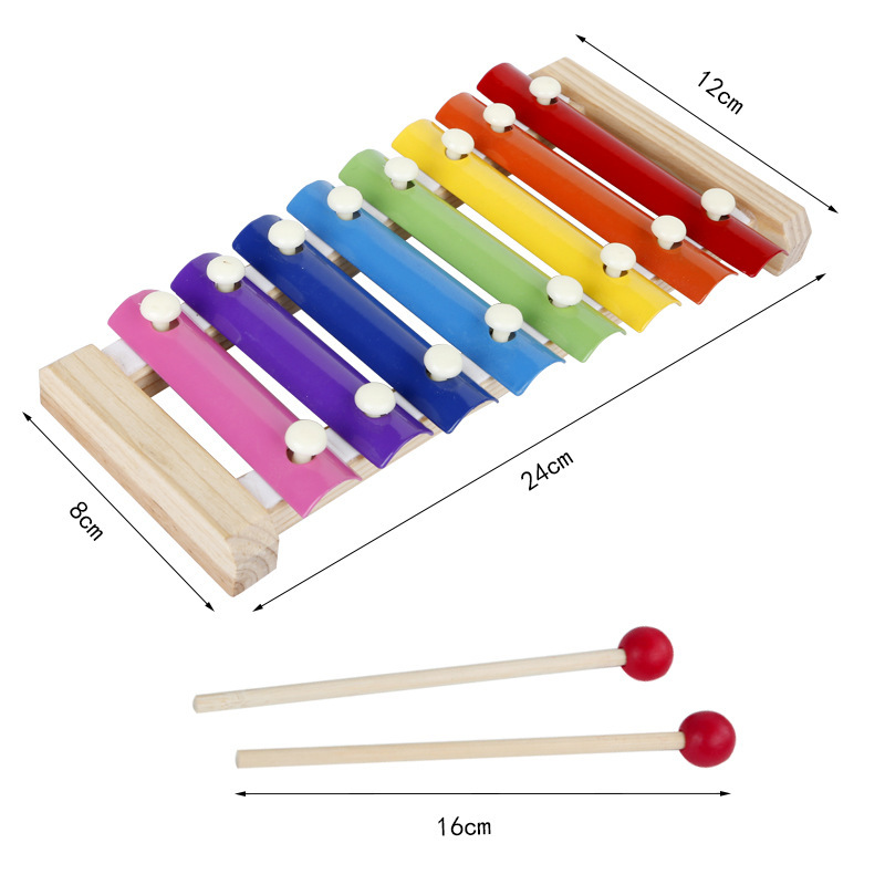 Infants and Young Children's Eight-tone Hand Knocked Musicite Small Xylophone 8 Months Musicware 1-2-3 Years Old Baby Educational Early Education Toy