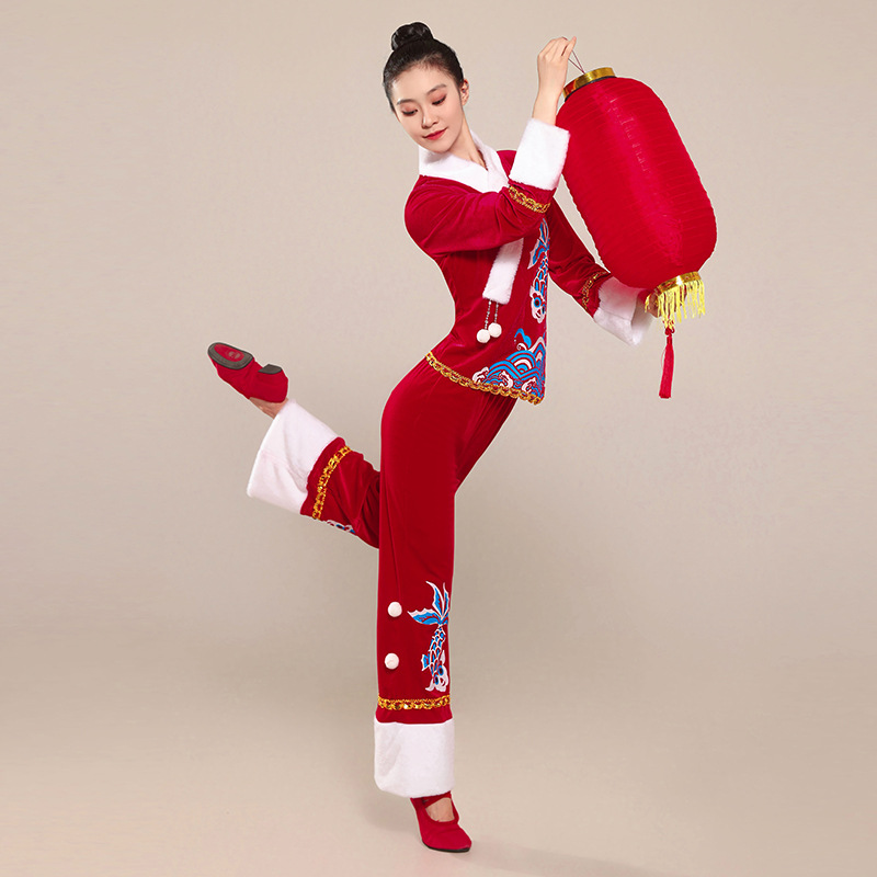New Festive Yangko Clothing suit National Dance New Year New Year's Day Table Performance Clothing Fan Dance Square Dance Clothing