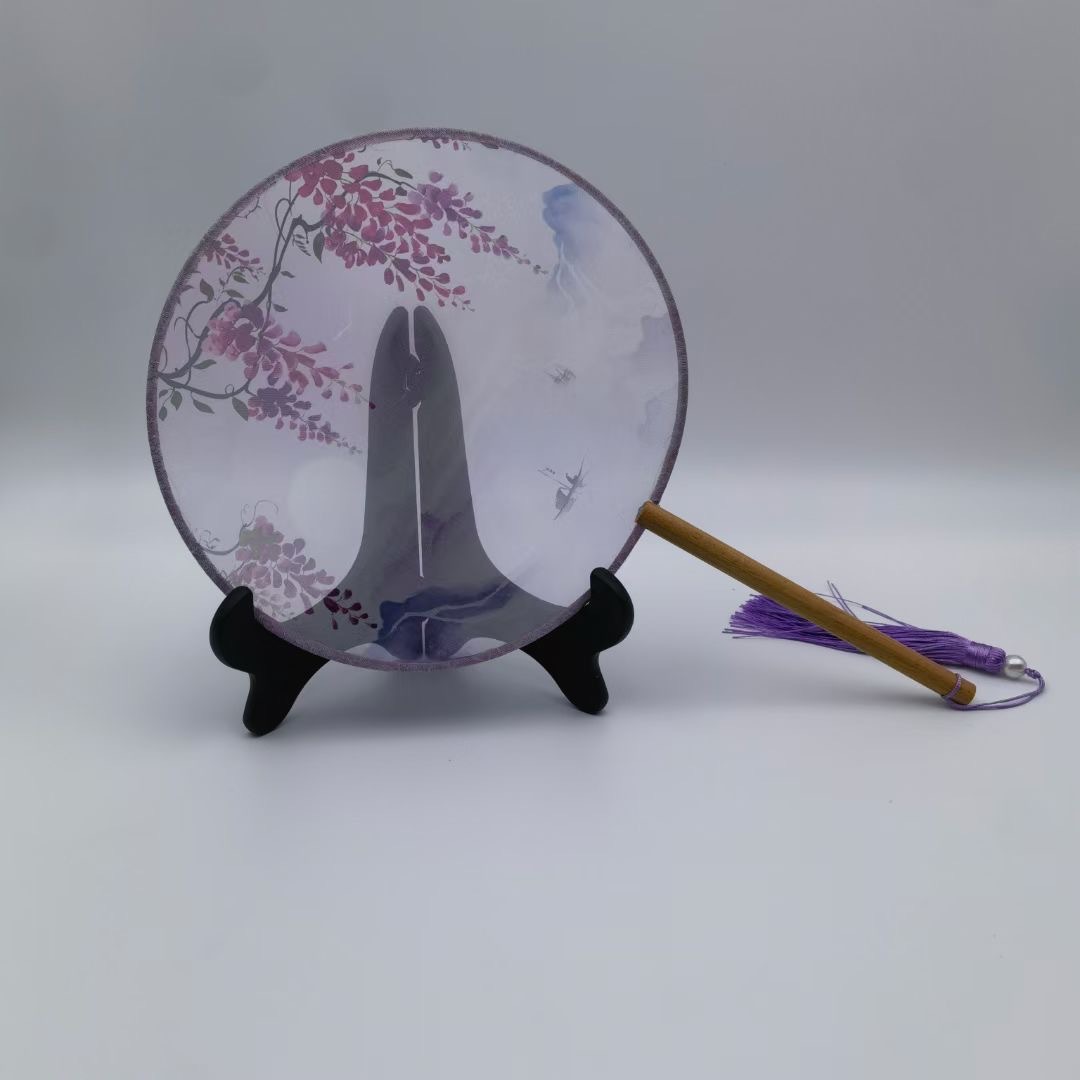 Wholesale fan rack group fan holder plastic solid wood base men's and women's folding fan accessories antique fan display rack set table