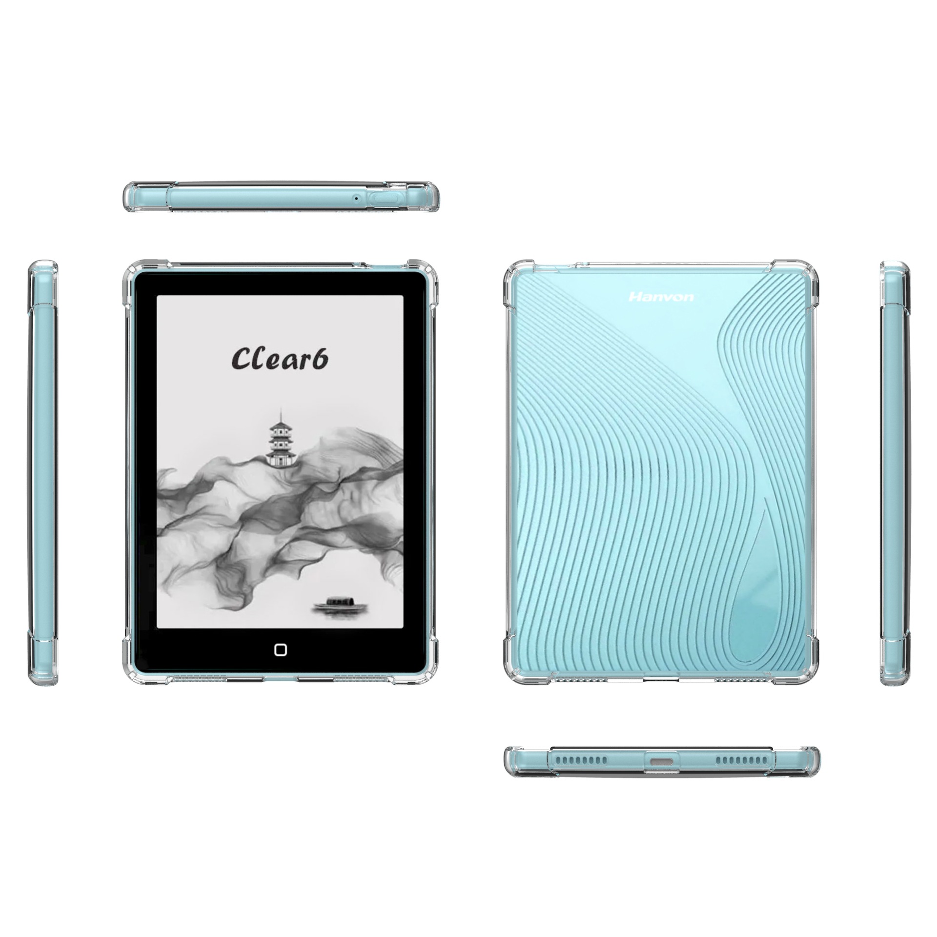 For Hanwang Clear6 E-book Protective Case HanvonClear6pro Reader Full-cover Transparent Soft Case