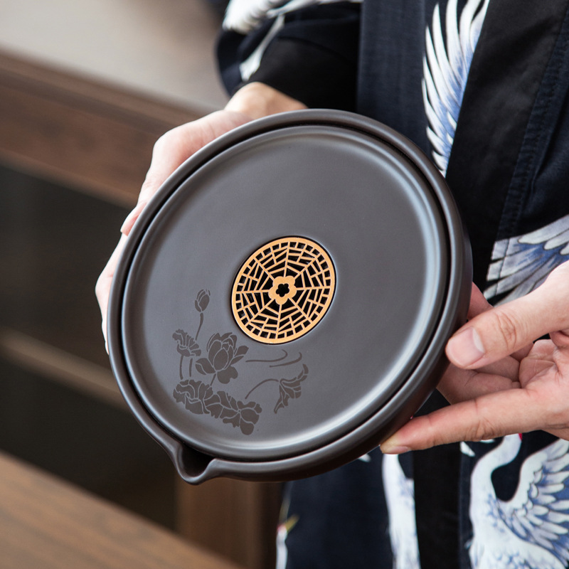 Manufacturer Wholesale Pot Holder Dry Bubble Table Raising Pot Tea Holder Bakelite Retro Dry Bubble Tray Water Storage Pot Pad Tea Set Accessories