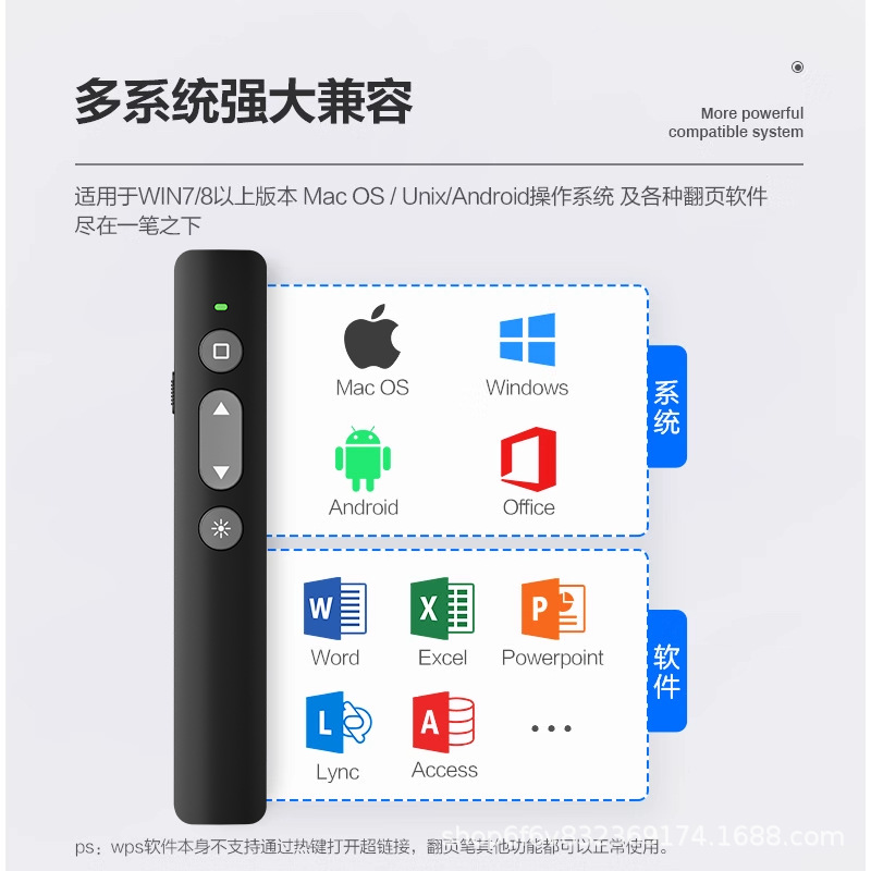 Factory Direct Sales of the New Multi-Functional Laser Page-Turning Pen, Rechargeable Version, Demonstration Ppt Speech Remote Control Pen, Multimedia