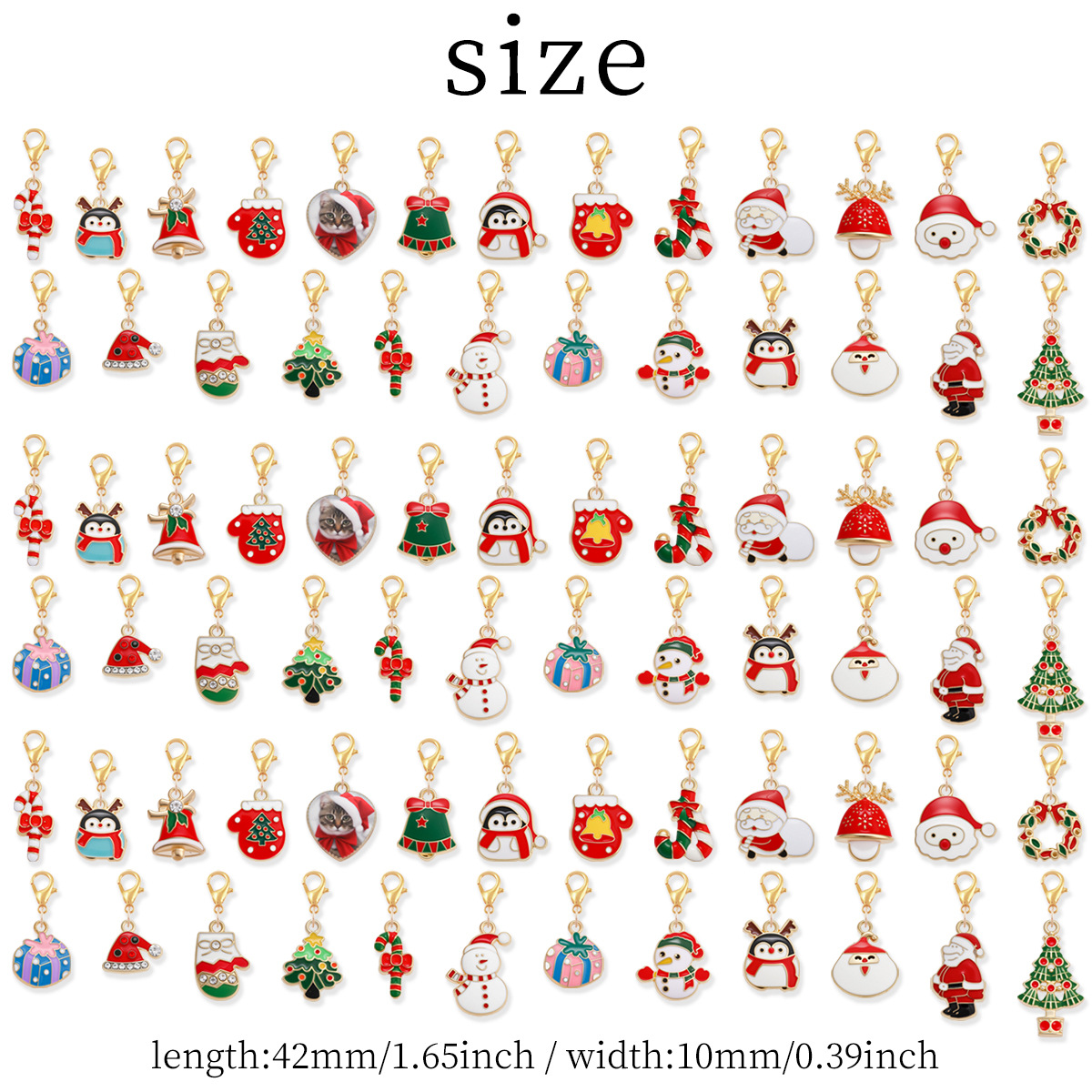 Cross-Border Christmas Earrings Alloy Oil Drop Pendant Cartoon Santa Claus Earrings Christmas Tree Elk Snowflake Lobster Clasp