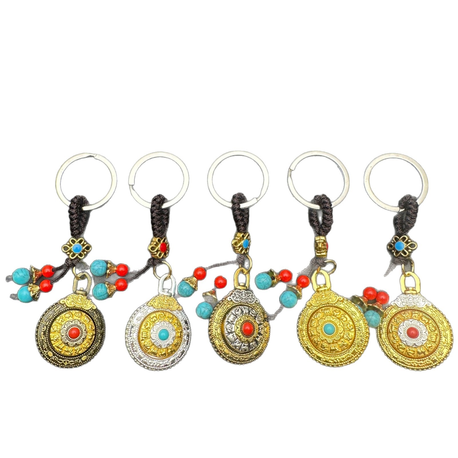 Double-Sided Rotating Nine-Compartment Bagua Pendant, Twelve Zodiac Waist Tag, Bag Charm, Keychain, Necklace, Rotatable