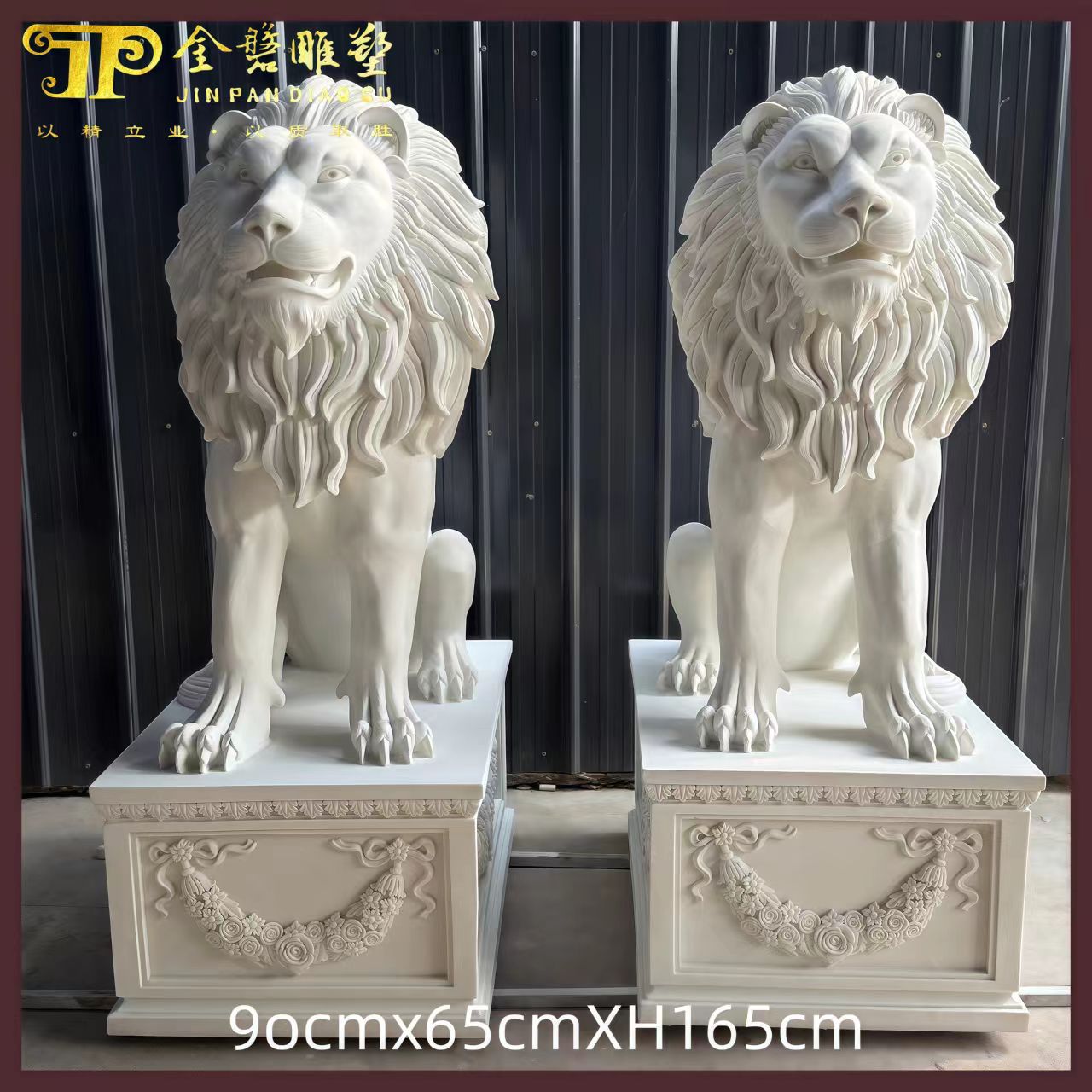 Stone Sculpture Stone Lion White Marble European Style Climbing Lion Walking Lion Squatting Lion Door Company Hotel Pair of Villa Courtyard Ornaments