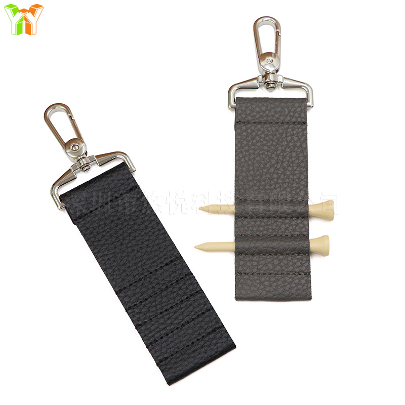 In stock golf ball nail storage leather case golf seat holder tag outdoor golf Sports Ball clip leather case