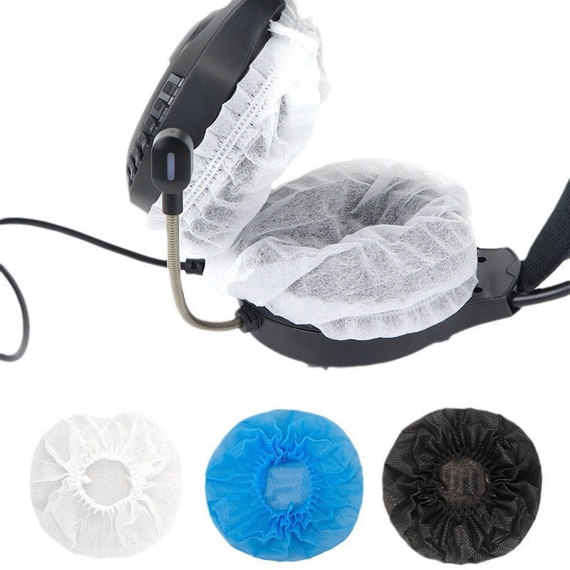 Internet cafe e-sports disposable earphone cover non-woven dust-proof sweat-proof headset cover factory wholesale