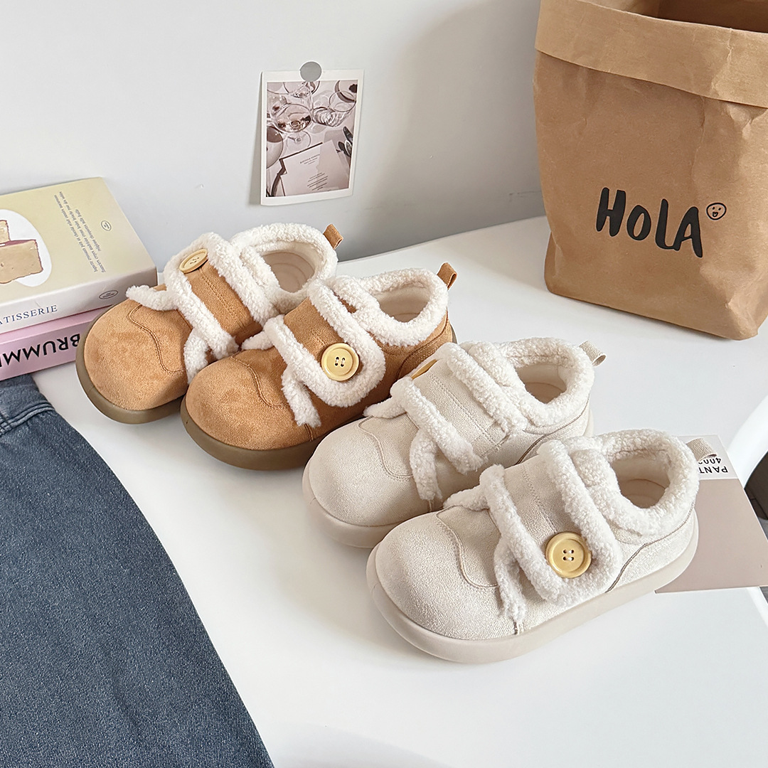 женские зимние ботинки Bell Plus из бархата с плоской подошвой, универсальная пушистая обувь B3002, новинка 2025 года