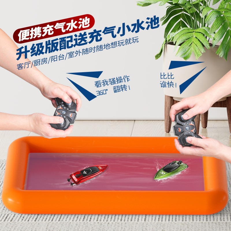 Мини радиоуправляемая лодка 2.4G, водный высокоскоростной катер, перезаряжаемая игрушка для мальчиков