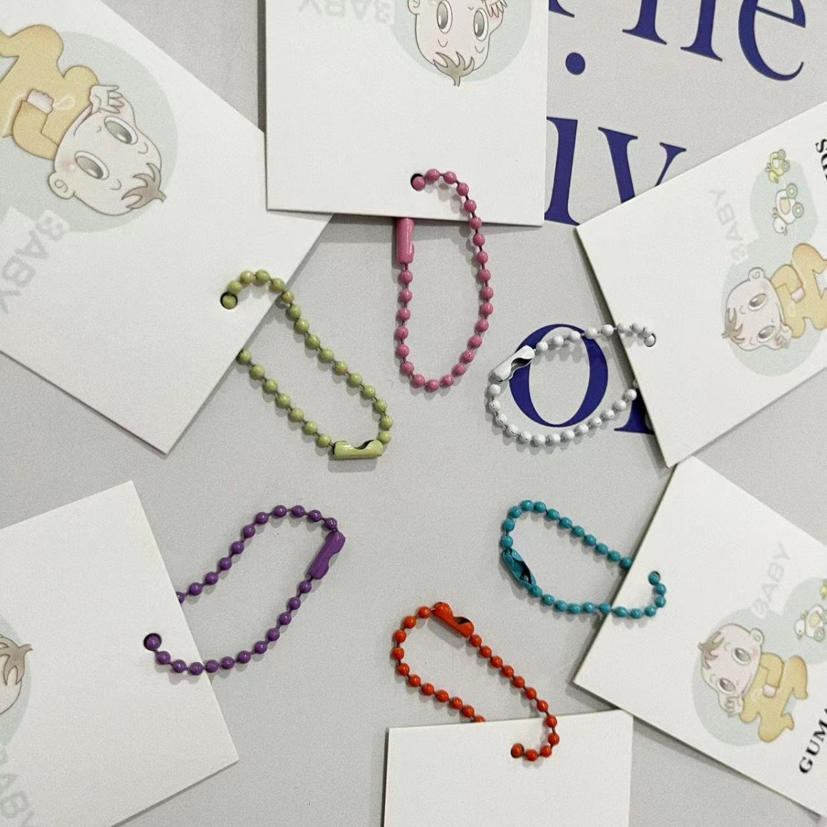 Factory Direct Supply Metal Colorful Paint Bead Chain Guka Handmade DIY Wave Bead Chain Chain Accessories Wholesale