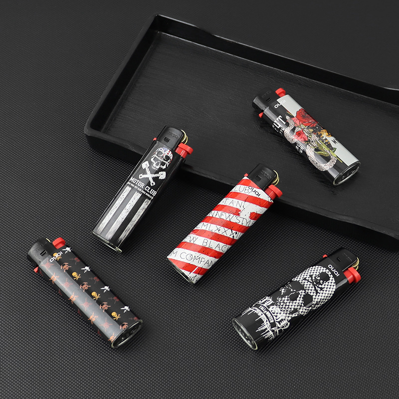 Ouqi Smoking Set Grinder Lighter Single Straight Lighter Creative Gift Advertising Lighter Portable