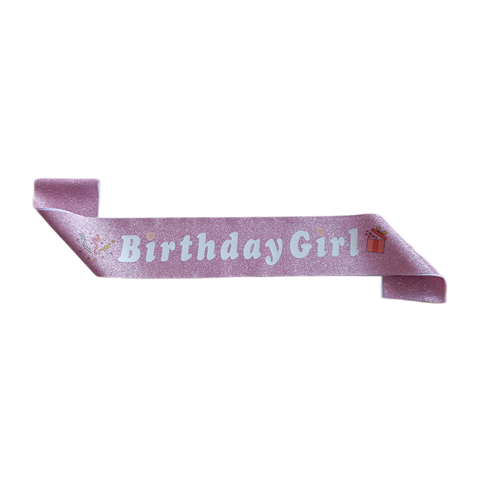 Children's birthday Shoulder Strap birthday girl Cross-border birthday Party Glitter Powder Etiquette Shoulder Strap