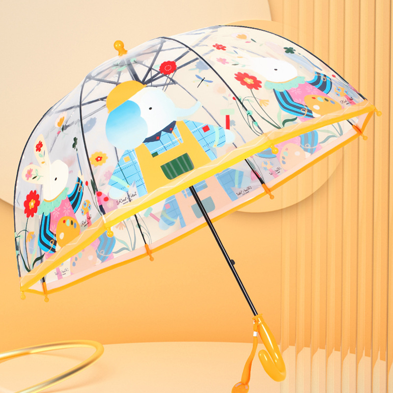 2-5 years old kindergarten baby umbrella children umbrella transparent umbrella forest cartoon safety lightweight children long handle umbrella umbrella