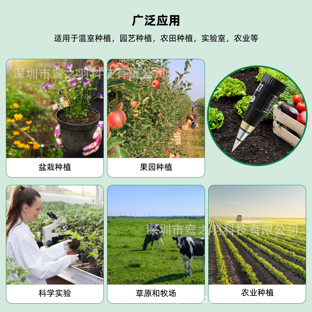 Cross-Border Hot Selling Ks-05 Short Soil Meter Ph Ph Tester Two-In-One Ph/Humidity Pointed Soil Meter