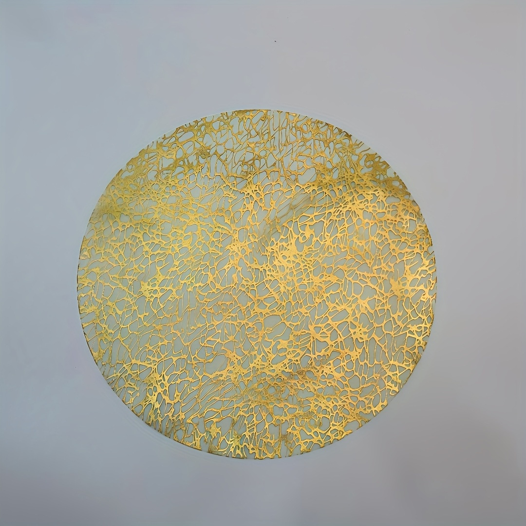 New Golden Random Pattern Hot Stamping, Gold Foil Placemat, Disposable Round Design, Suitable for Birthday Party Day Festival