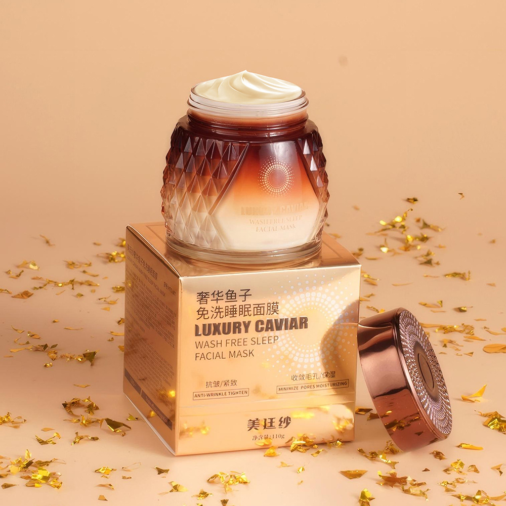 Luxurious Caviar No-Wash Sleep Mask 110g Men's and Women's Night Essence Mask Export Custom Processing Oem Oem