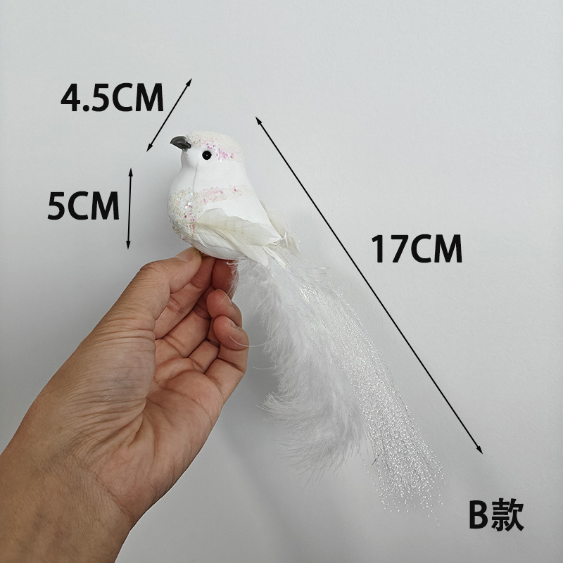 Искусственная белая птица с перьями, белый голубь для рождественских и праздничных украшений, декор для сада