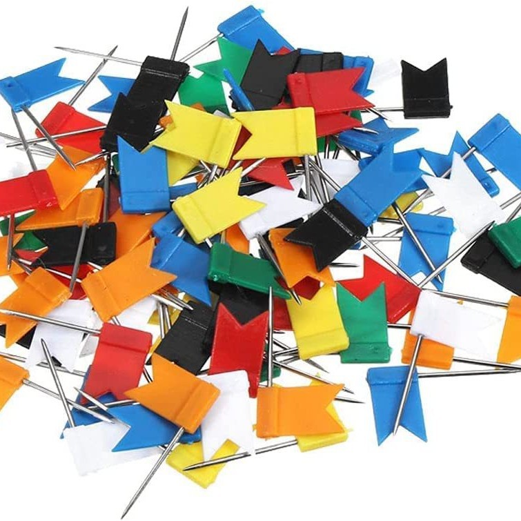 Factory Direct Sales Colorful Flag Pins Flag Pins 8 Colors Optional Office Cork Map Marker Fixing Pins Marker Pins