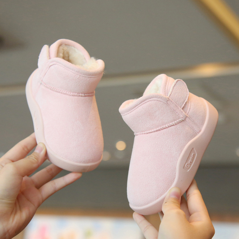 Winter New Baby Snow Boots Non-Slip Short Boots for Boys and Girls Kidsren's Fleece-Lined Kidsren's Toddler Cotton Shoes Soft Soles Thick