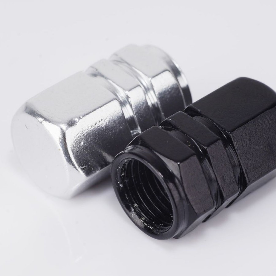 Cross-border hexagonal valve cap American air nozzle laser glue drop logo automobile tire aluminum alloy valve cap