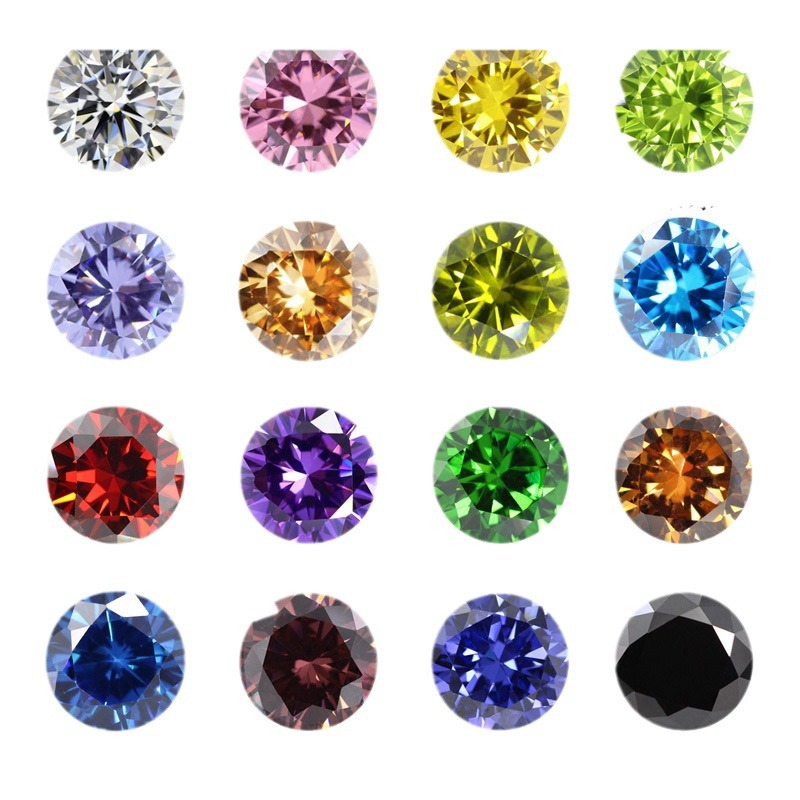 Huagang Gem Round Zircon Bare Stone Ring Wholesale Wuzhou Sharp Bottom AAA White Color Artificial CZ Hao Stone