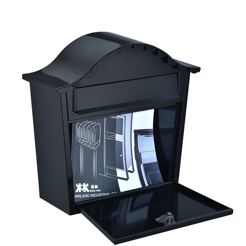 Cross-border in stock Outdoor Locked Letter and Newspaper Box Iron Rainproof Wall-hung Magazine Box School Mail Box Thickened Letter Box