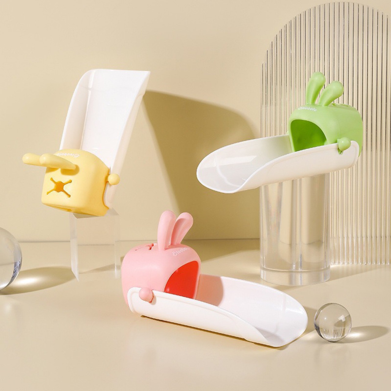 Rabbit Children's Faucet Extender Splash-Proof Kitchen Bathroom Faucet Extender Cute Rabbit Water Guide