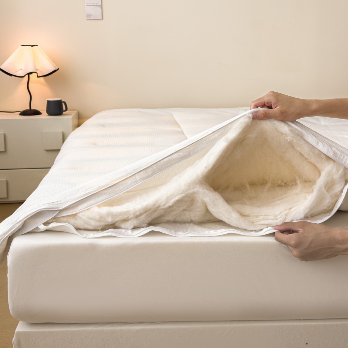 Natural Cotton, Raw Cotton, Xinjiang Long-Staple Cotton, Home Bedroom Mattress Pad, Mattress Cushion, Mattress Pad, Quilt