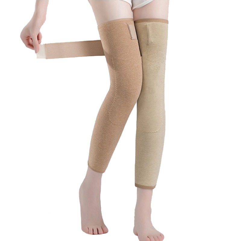 Autumn and Winter Anti-Slip Knee Brace with Pockets, Long Thermal Knee Support for Cold Legs, Custom Anti-Slip Knee Brace