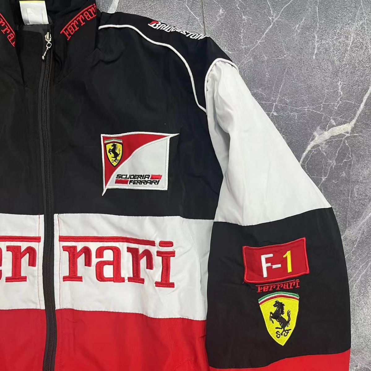 F1 Embroidered Racing Suit Motorcycle Riding Jacket Fully Embroidered Racing Suit Embroidered Winter Cotton Jacket Custom-Made