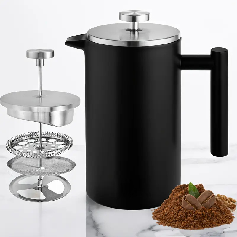 304 нержавеющая сталь, кофейник, двойной слой, френч-пресс, ручной кофейник