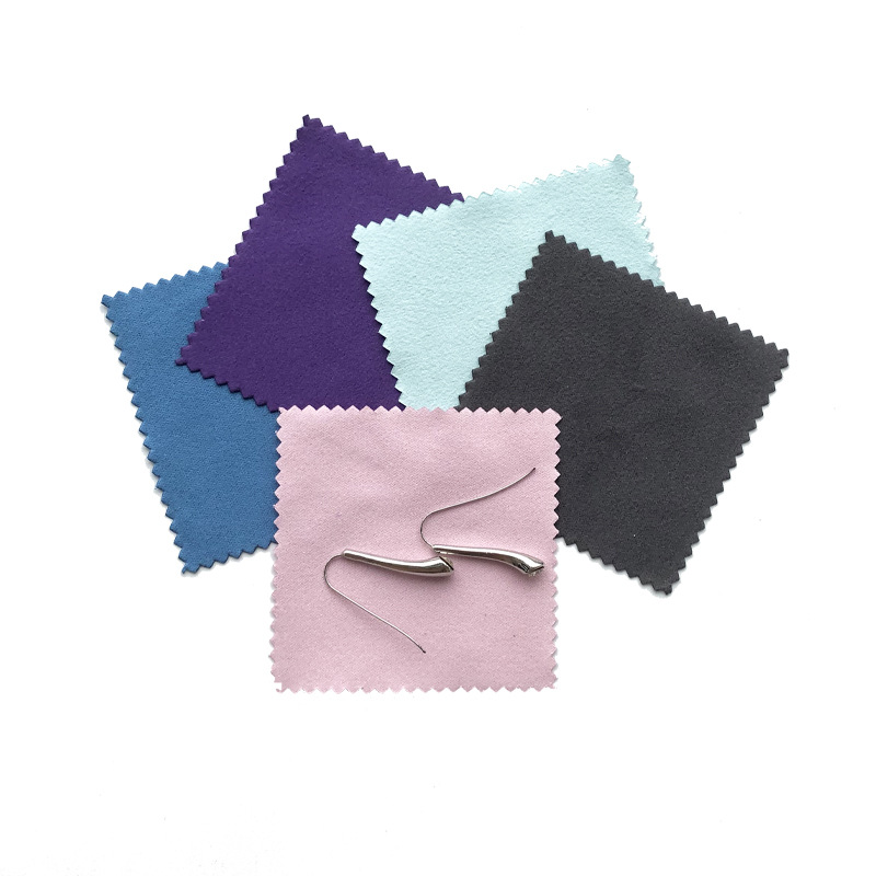 Wholesale silver cloth 8*8 independent packaging small batch polishing cloth suede jewelry jewelry cloth printable logo