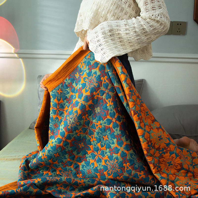 Легкое роскошное трехслойное кружевное покрывало, многофункциональное летнее одеяло из чистого хлопка, дышащее покрывало для матери и ребенка