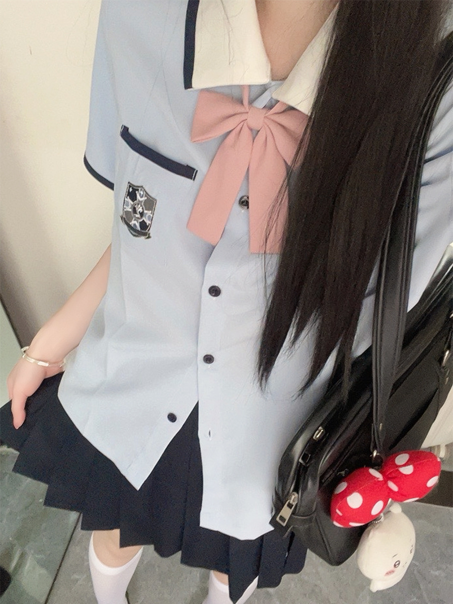 Xingnai school uniform original jk uniform summer shirt women's short sleeve graduation season college style class uniform Senior high school student suit