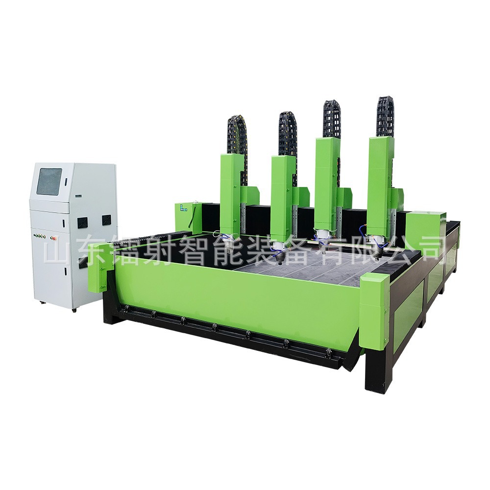 Four-Head Independent Heavy-Duty Stone Engraving Machine Tombstone Lettering Three-Dimensional Relief Marble Built-In Rotary Axis Cnc Machine