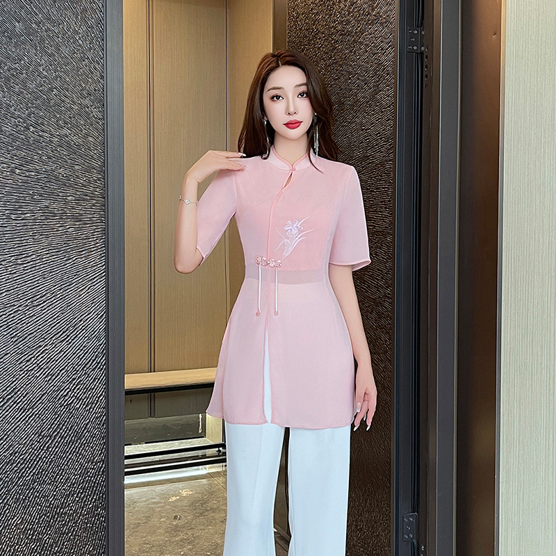 Beauty Salon Work Clothes for Women 2025 Summer New Elegant Classy Massage Health Foot Bath Foot Massage Technician Clothes 1023