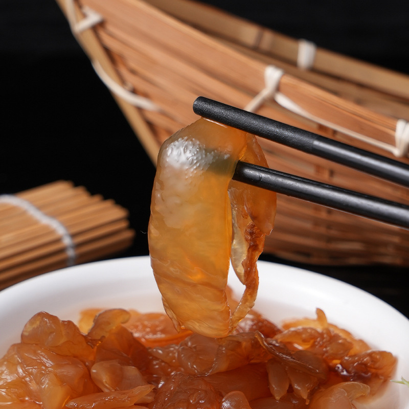 Jellyfish Skin, Shredded Jellyfish, Seafood Flavor, Ready-To-Eat Jellyfish, Fresh Jellyfish Head with Seasoning Pack, Cold Jellyfish