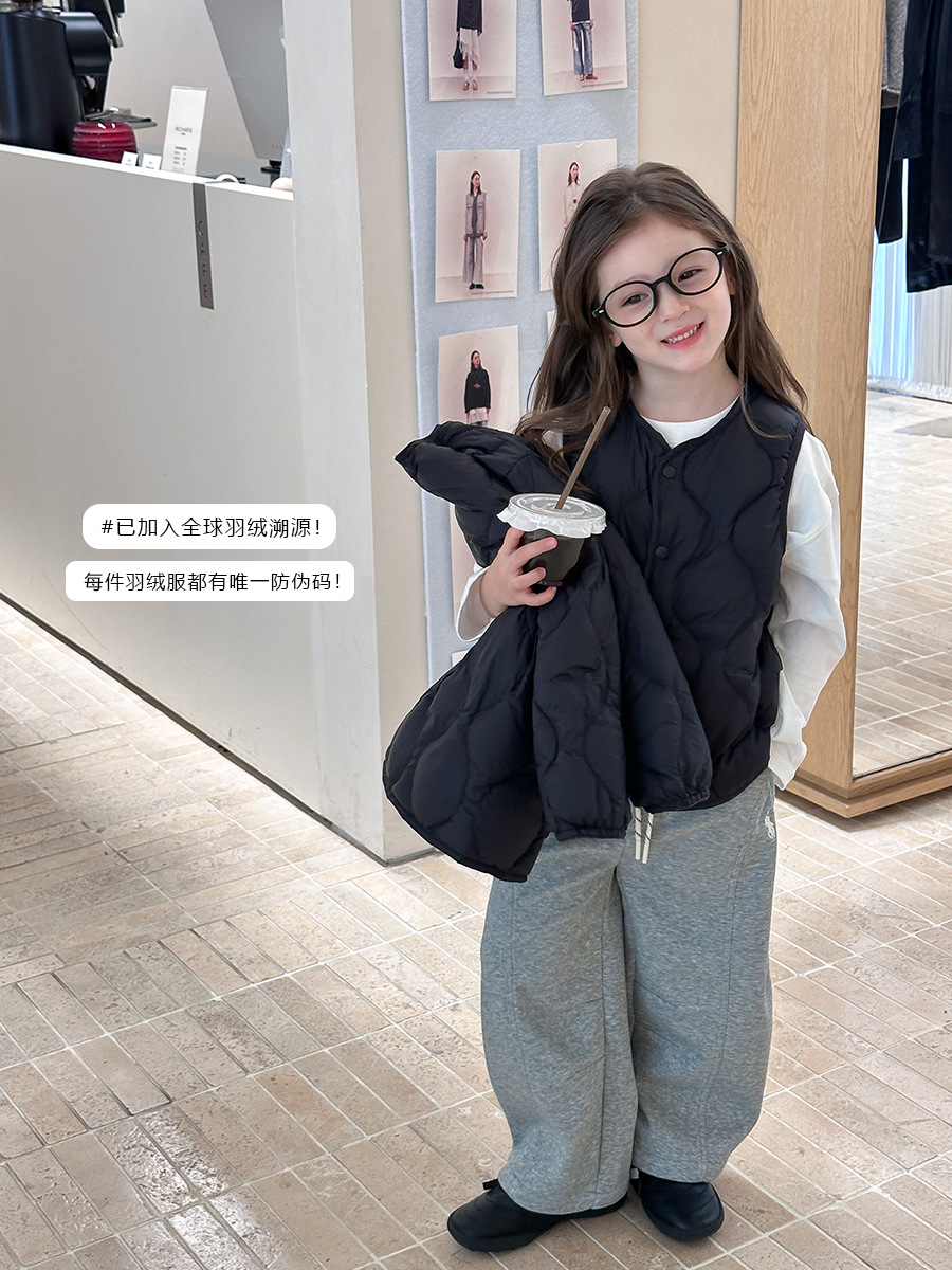 [New National Standard White Duck down with Traceability] Adult and Parent-Child Style Lightweight and Warm Diamond-Patterned down Vest for Children