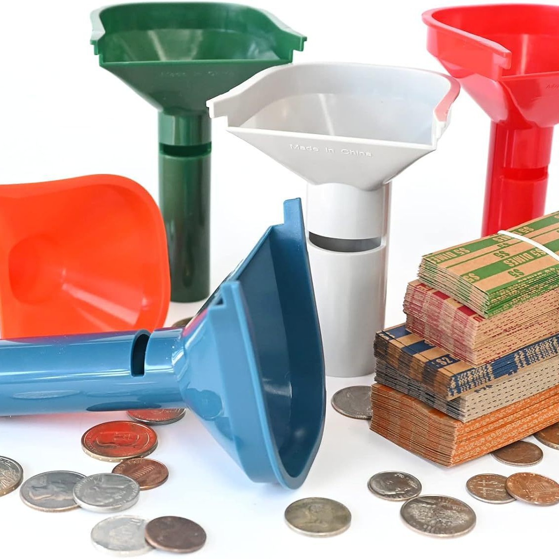 Cross-Border New Product Coin Wrappers Funnel-Shaped Coin Counting Tube Suitable for Dollar Coins and Nickel Coins